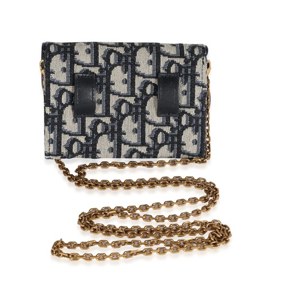 Dior Blue Oblique Jacquard Saddle Nano Pouch - Picture 3 of 8